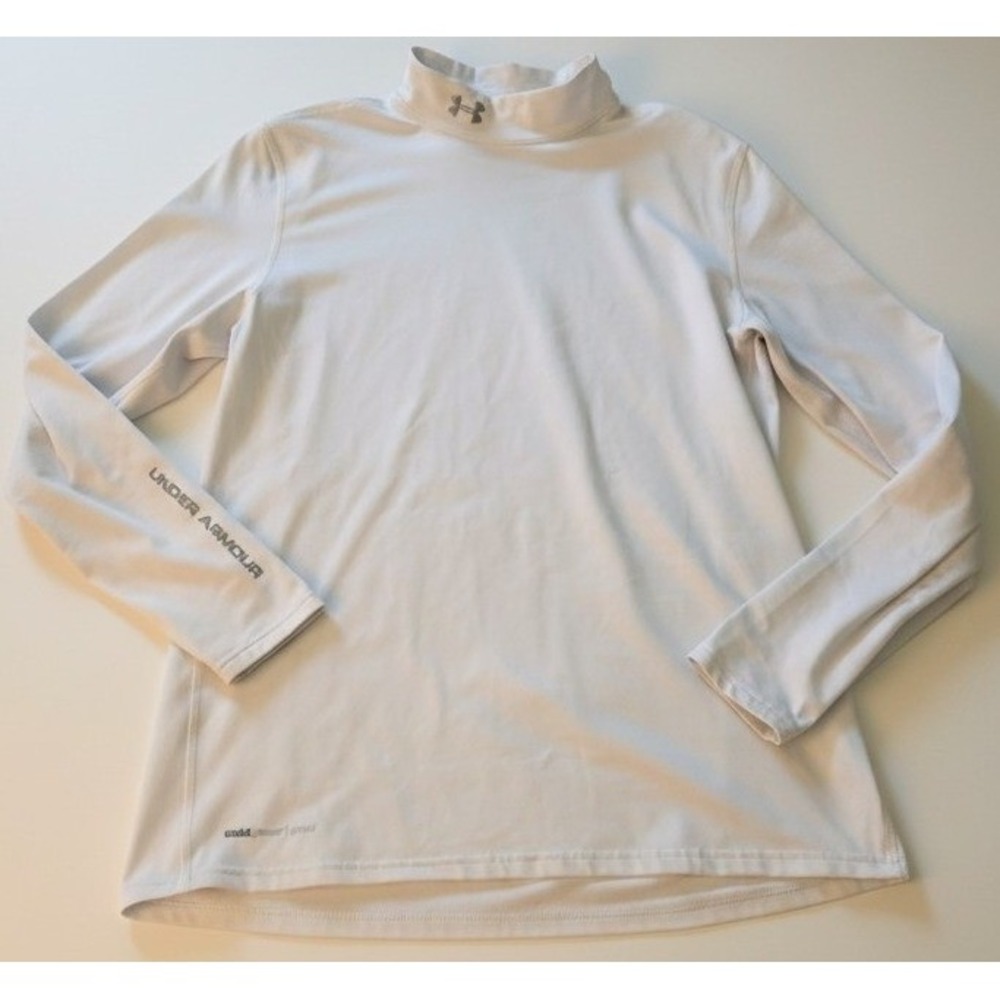 Under Armour ColdGear Men's Large White Long Sleeve Mock Neck Shirt
